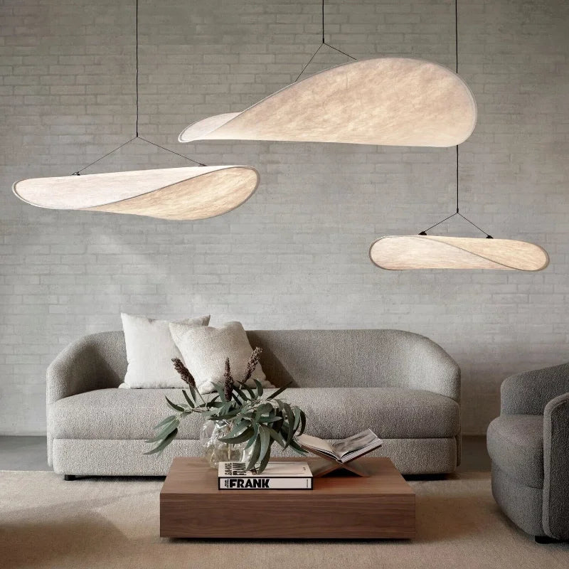 ثريا DecorBites™ بتصميم ياباني غير منسوج - تصميم وابي سابي عصري لغرفة المعيشة وغرفة النوم.