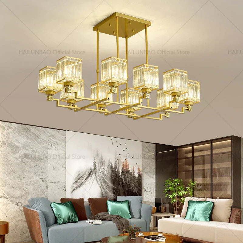 DecorBites™ Crystal Chandelier: Modern, Luxe, & Chic for Living Room, Bedroom, Restaurant & Villa