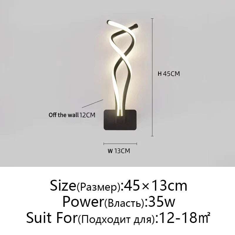 DecorBites™ LED Wall Lamps Modern Minimalist Bedroom Living Room Lighting Black White