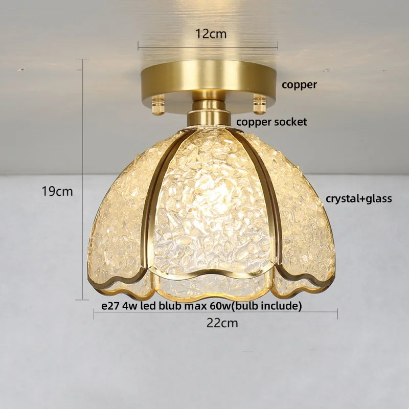 DecorBites™ Glass Crystal Ceiling Light Fixture Modern Nordic Design