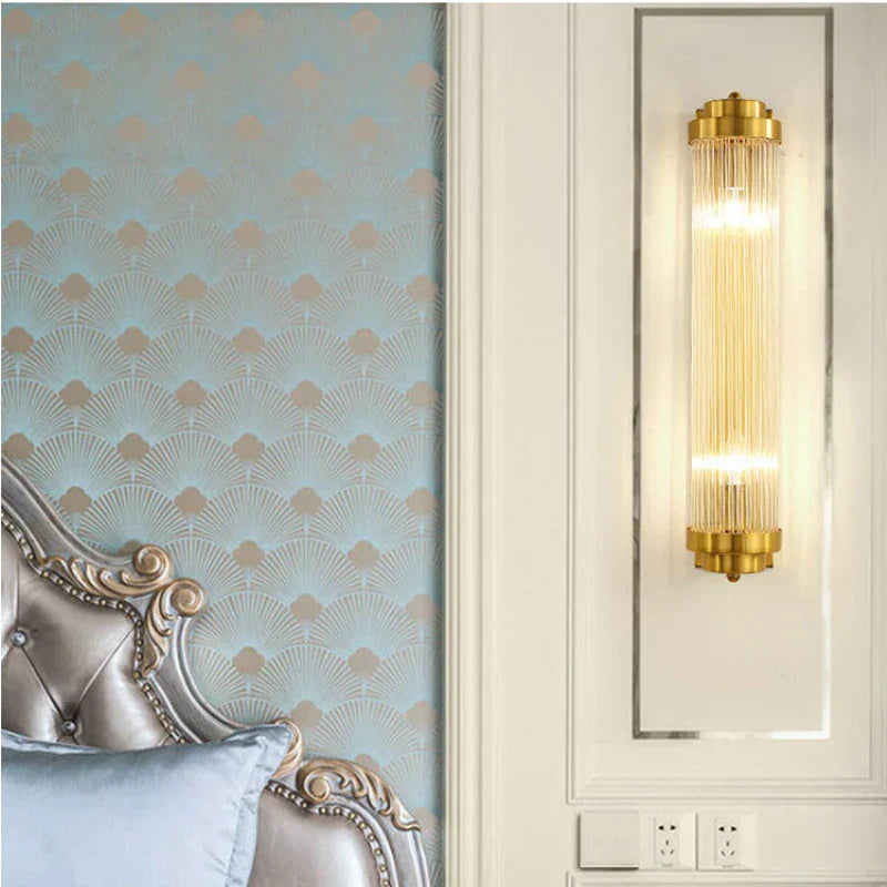 DecorBites™ Crystal Wall Sconce Lamp for Living Room Bedside Decor Glass Gold Lighting