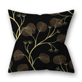 45x45cm Golden Leaves Pillow Cases by DecorBites™ - Nordic Ins Black Sofa Decor