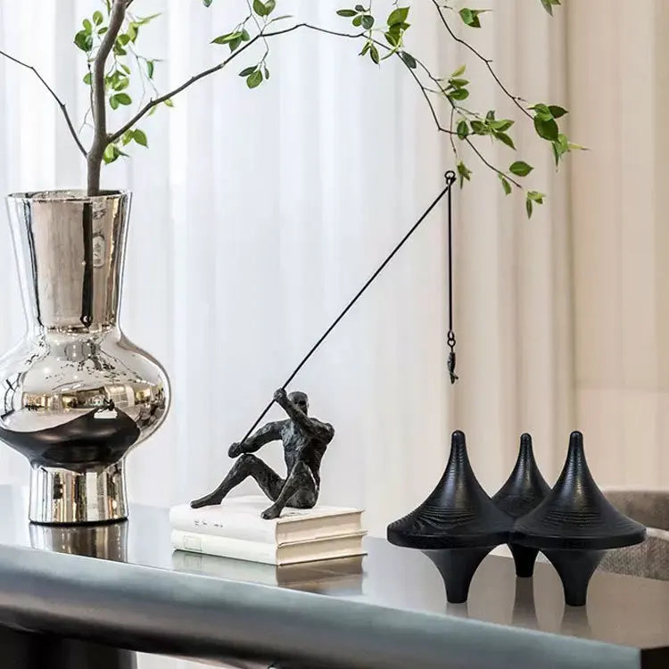 DecorBites™ Geometric Gyroscope Triangle Cone Resin Decorative Figurines Ornament