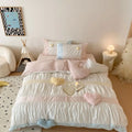 طقم أغطية سرير DecorBites™ من القطن المغسول على شكل قلب - غطاء لحاف، غطاء سرير، أغطية وسائد