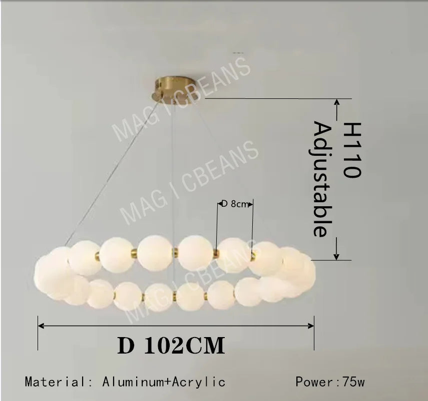 Nordic Magic Bean Round Gold Pendant Light