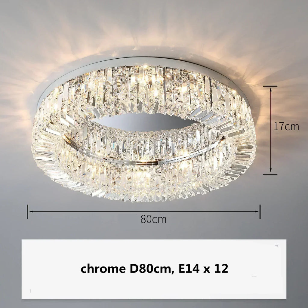Lustre suspendu en cristal doré DecorBites™ pour éclairage de salle à manger moderne