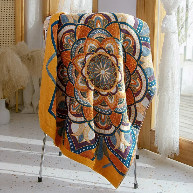 DecorBites™ Cotton Gauze Bath Towel - Soft & Absorbent Ethnic Style Wrap