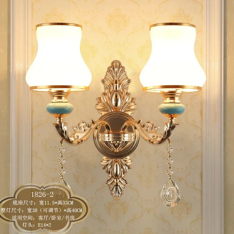 DecorBites™ Crystal Wall Sconce Bedroom Lamp Indoor Modern Lighting Europen Style