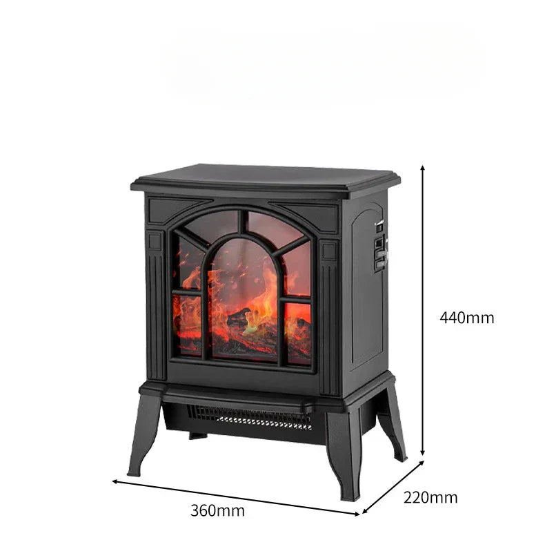 DecorBites™ 3D Flame Electric Fireplace Heater | Instant Heat | Wide-Area Airflow | Modern Home Stove