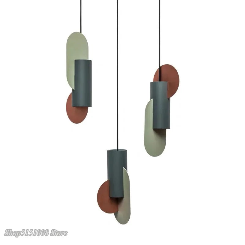 مصباح تعليق LED أسطواني أخضر DecorBites™ - مصباح معلق Nordic حديث برأس واحد