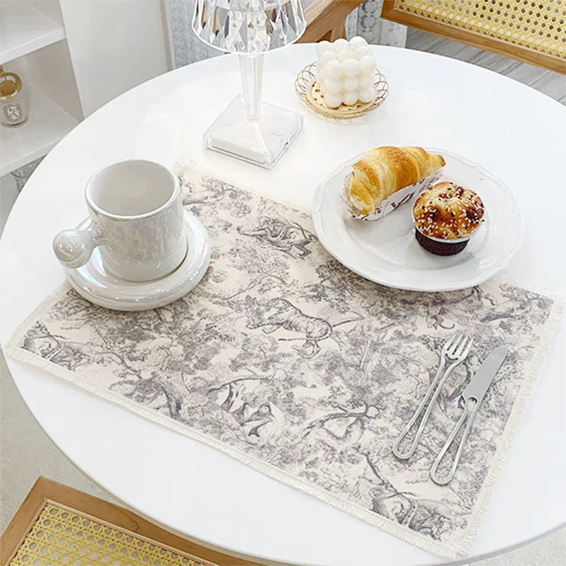 مفارش طاولة الطعام من الكتان القطني DecorBites™ - عازلة للماء والحرارة للمطبخ