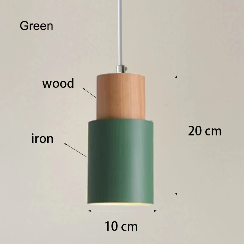 Minimalist Nordic Wood and Metal Single Pendant Light
