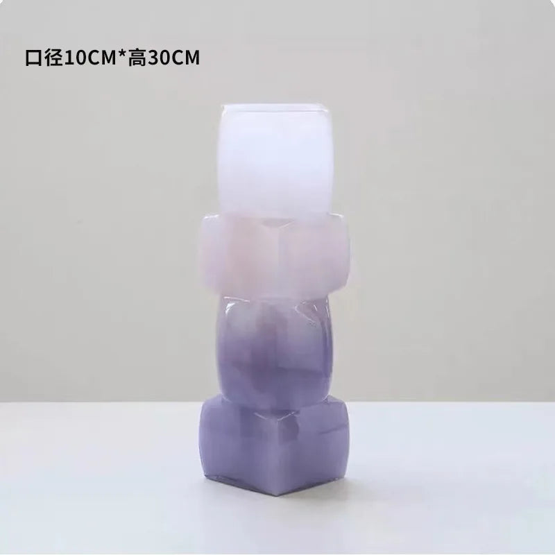 "DecorBites™ Gradient Glass Vase for Flower Arrangement and Home Decoration"