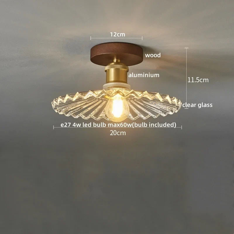 DecorBites™ Copper Wood LED Ceiling Lamp Modern Indoor Lighting Fixtures