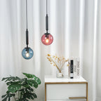 Nordic Glass Pendant Light With Painted Iron Finish