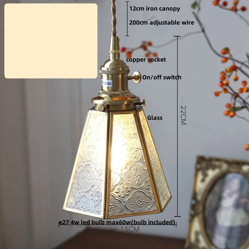 DecorBites™ Copper Glass LED Pendant Lamp, Modern Nordic Hanging Light