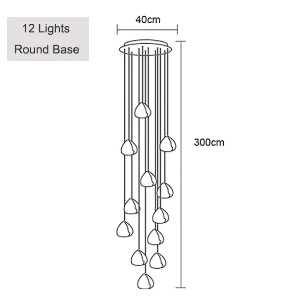 DecorBites™ Crystal Ball Chandelier: Long Adjustable Staircase Pendant Light perfect for Home & Restaurant