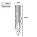 Crystal Ball Staircase Pendant Light in Brushed Stainless