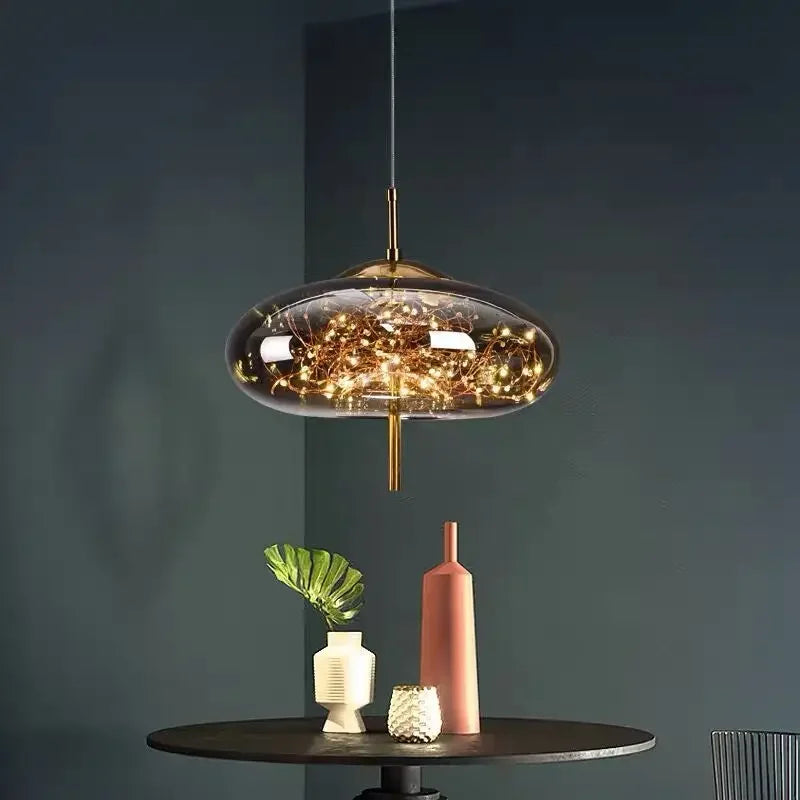 DecorBites™ مصابيح قلادة زجاجية: ثريا سقف LED عصرية لغرفة النوم والحمام