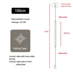 Italian Linear Black Metal & Acrylic Pendant Light