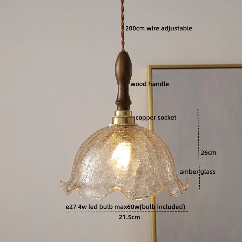 فيتشرز™ Glass Copper LED Pendant Lights - مصابيح معلقة عصرية للديكور المنزلي