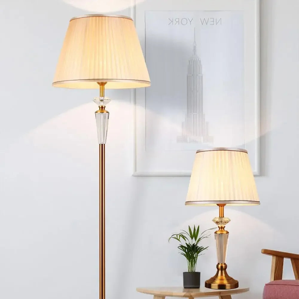 DecorBites™ Crystal Floor Lamp - European Retro Living Room & Bedroom Stand Light