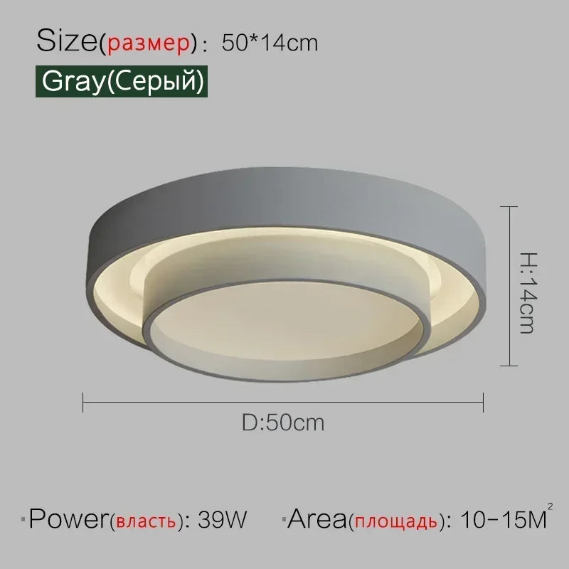DecorBites™ LED Ceiling Light Modern Minimalist Indoor LightingFixture White Black Grey