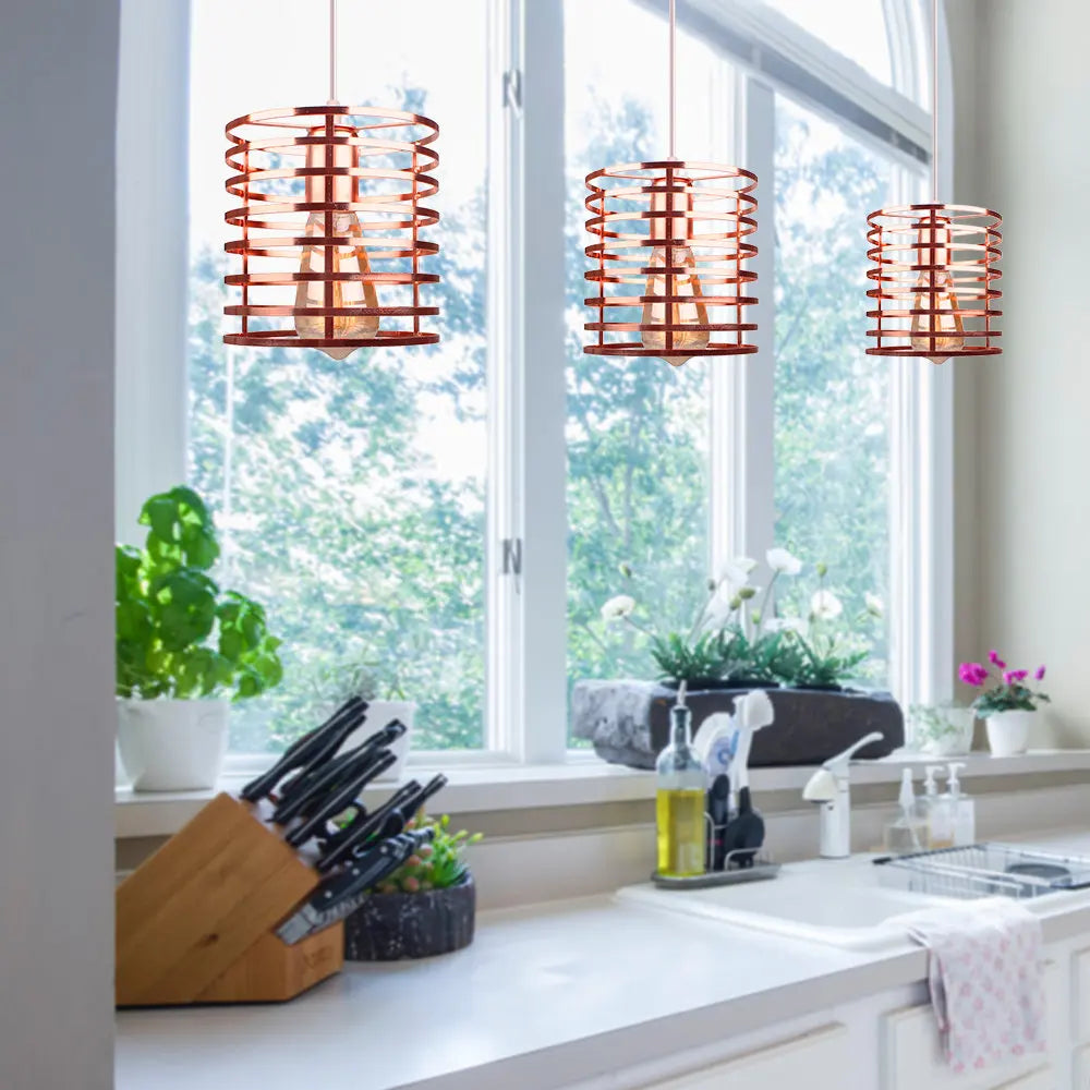 مصباح تعليق LED صناعي قديم طراز لوفت من DecorBites™ للمنزل وغرفة المعيشة والمطبخ