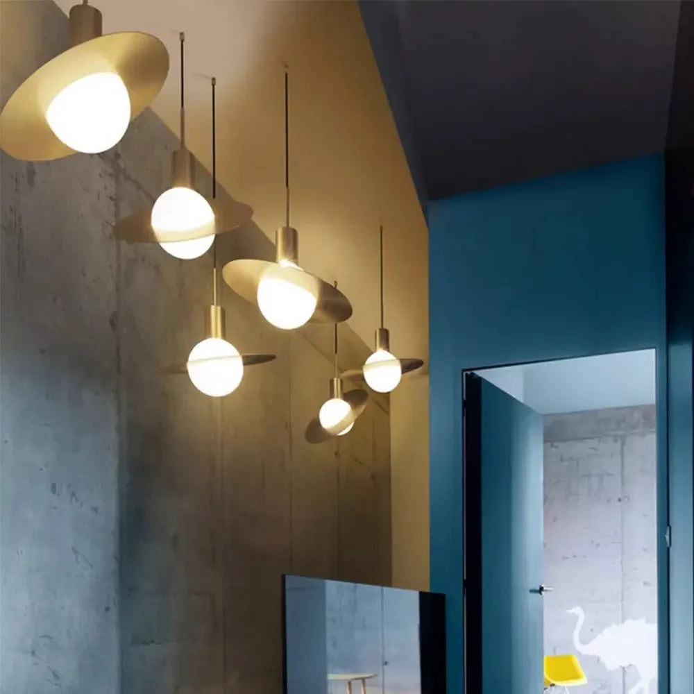 DecorBites™ Glass Ball LED Pendant Light: Modern Moon Design for Stylish Home Decor