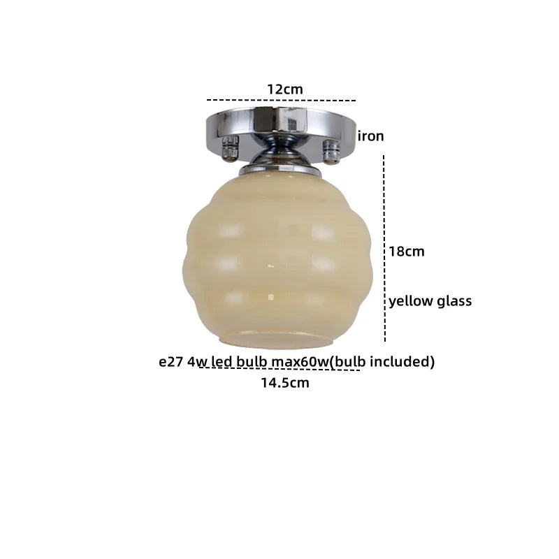 DecorBites™ Creamy Glass Iron LED Ceiling Light - Modern Indoor Lighting Fixtures