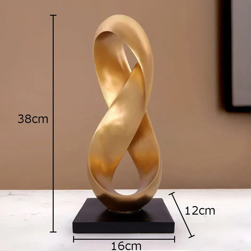 DecorBites™ Golden Knot Sculpture Desk Ornament Minimalist Abstract Room Decor