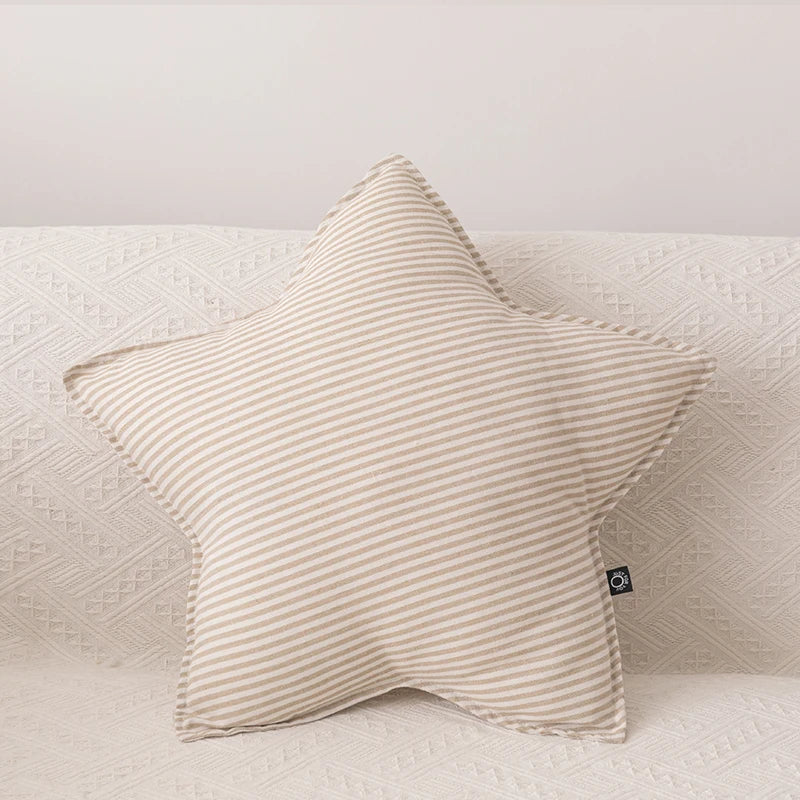 DecorBites™ Chaise de canapé pour chambre d'enfant, coussin décoratif doux, étoile, lune, rayures