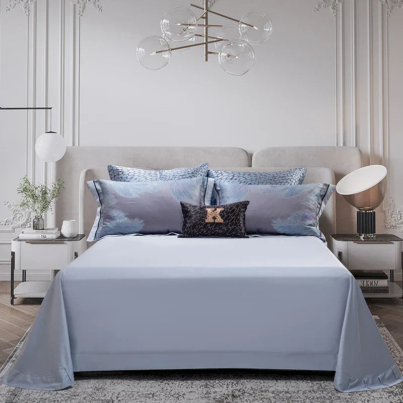 DecorBites™ 1500TC Egyptian Cotton Silk Jacquard Bedding Set for Queen King Beds