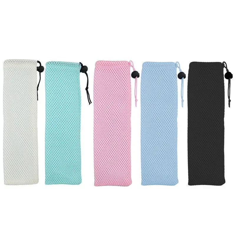 DecorBites™ Cotton Linen Cutlery Case Drawstring Bag for Travel and Home Dining