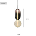 Italian Candy Glass Pendant Light in Black or White