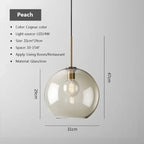 Nordic LED Glass Chandelier Single Multi Head Dining Room Pendant Light Living Room Bedroom Cafe Stairway Home Decoration Lustre