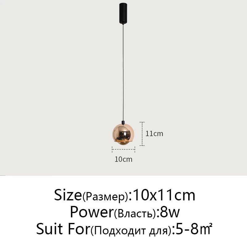 DecorBites™ Gold Metal Luster Pendant for Bedside & Kitchen Island - Minimalist LED Hanging Light