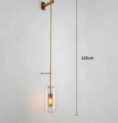 Applique murale en verre doré DecorBites™ : Lampe murale industrielle E14 post-moderne pour la décoration intérieure