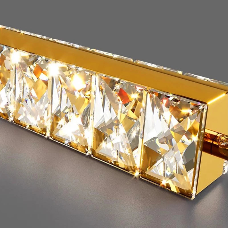 Modern Crystal Stairwell Pendant Light in Iron