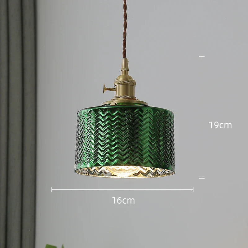 DecorBites™ مصابيح قلادة LED زجاجية خضراء للإضاءة الداخلية في المنزل وغرفة المعيشة والبار والمقهى