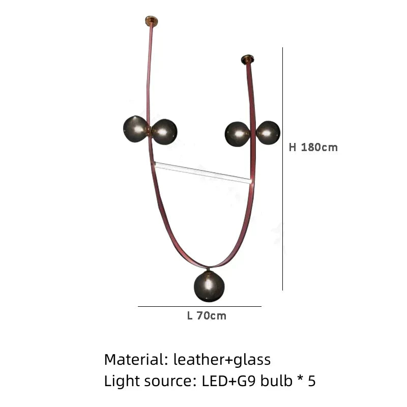 DecorBites™ ثريات جلدية 2023 إضاءة ديكور منزلي LED بسيطة لغرفة المعيشة