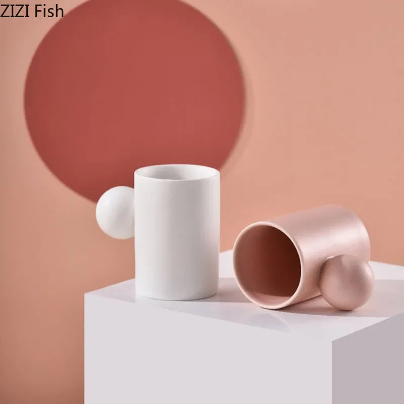DecorBites™ Cotton Candy Ceramic Cup & Saucer Set for Coffee, Tea, Milk, Juice