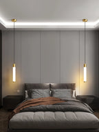 Minimalist White Linear Pendant Light In Aluminum