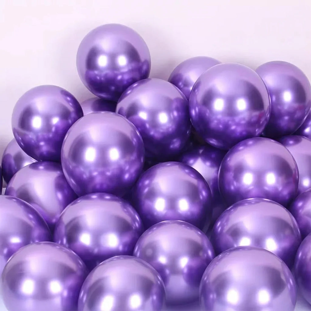 DecorBites™ 12-Inch Metal Latex Confetti Balloon Set for Wedding, Birthday, Party Decorations