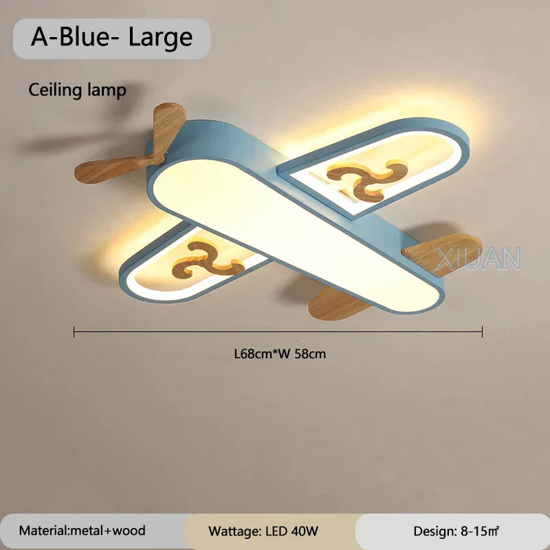 DecorBites™ Enfants Avion Suspension Bois Métal Appliques Maternelle LED