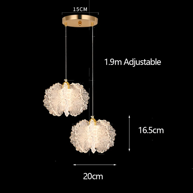 Nordic French Cream Acrylic Flower Pendant Light