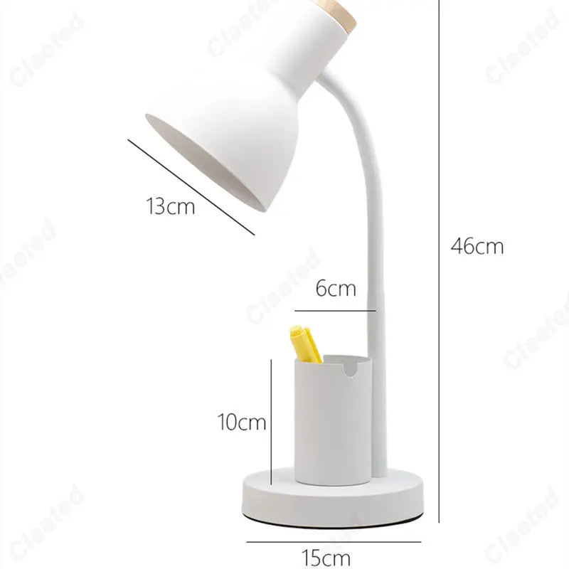 DecorBites™ Cute Nordic Desk Lamp with Pen Holder for Home Office and Bedroom