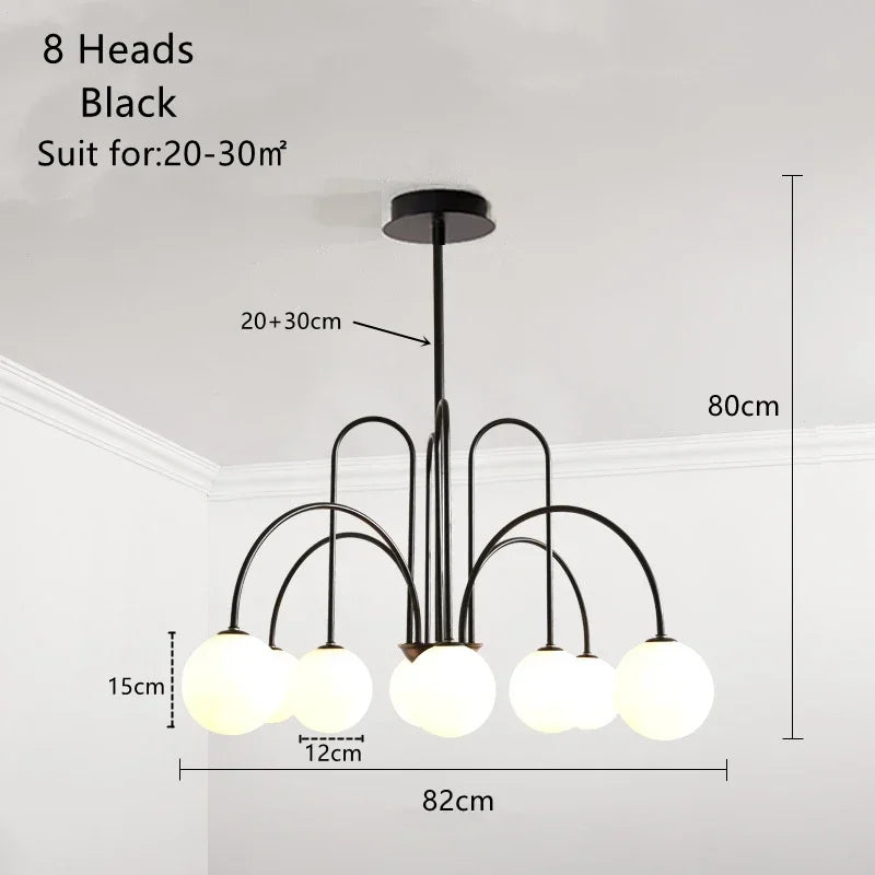 DecorBites™ Glass Ball LED Chandelier for Indoor Decor Lighting