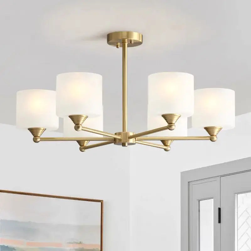 ثريا سقف LED DecorBites™ باللونين الأسود والذهبي مع غطاء مصباح لديكور غرفة معيشة أنيق