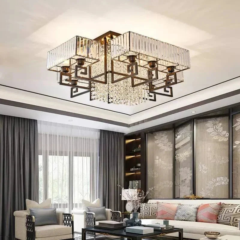 DecorBites™ Crystal Rectangular Ceiling Light for Living Room, Bedroom, and Dining Room